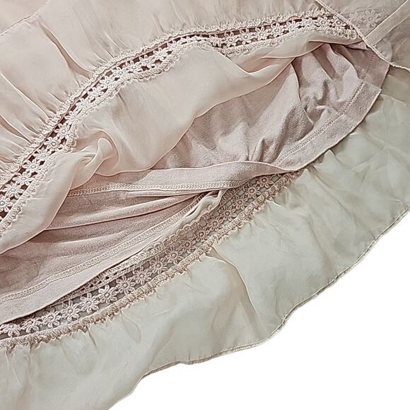 Ali Miles Womens Sz M Pink Fairy Feminine Lace Flowy Peplum Ruffle Top - Picture 6 of 12